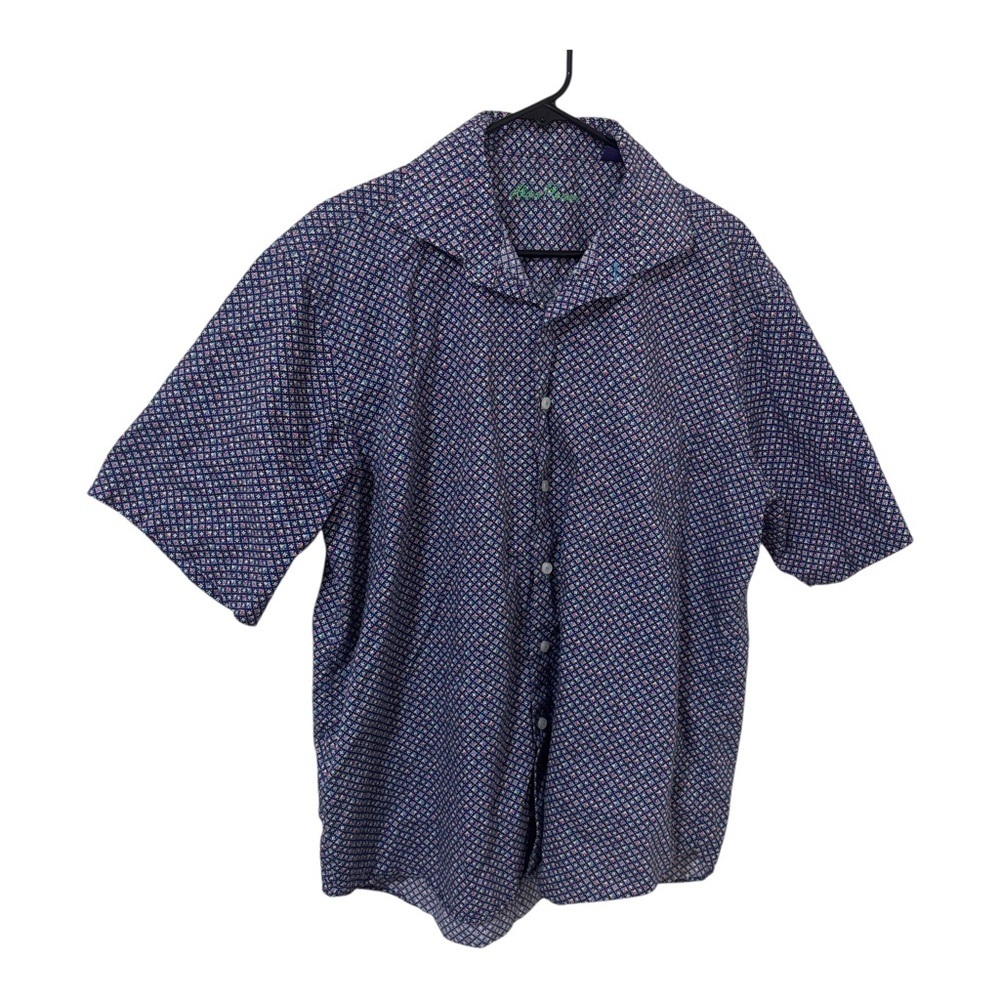 Alan Flusser 100% cotton men’s multi color button down dress shirt XL